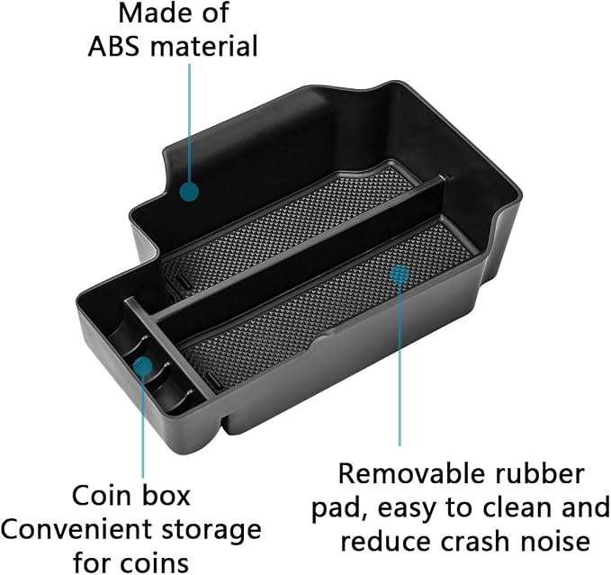 EDBETOS Center Console Organizer Tray Compatible with Chevy Colorado GMC Canyon Accessories 2015 2016 2017 2018 2019 2020 2021 2022 Armrest Secondary Storage Glove Box, Black