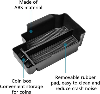 EDBETOS Center Console Organizer Tray Compatible with Chevy Colorado GMC Canyon Accessories 2015 2016 2017 2018 2019 2020 2021 2022 Armrest Secondary Storage Glove Box, Black
