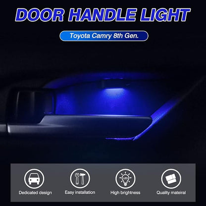 Powerty LED Light for 2018-2023 2024 Toyota Camry Accessories Inner Door Handle Bowl Mood Lighting Decorative Interior Lamp 4PCS Blue