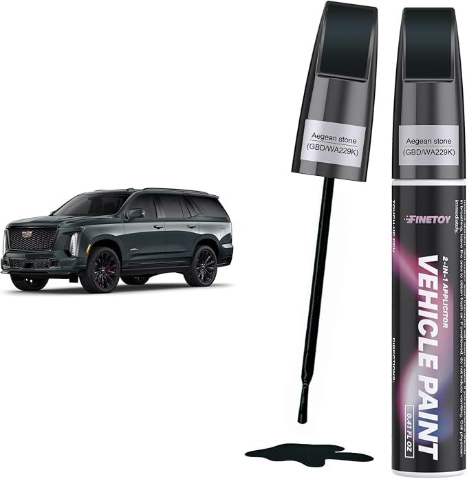 Aegean stone(GBD/WA229K) Touch up Paint for Cadillac, Quick & Easy Fix for Car Scratches, 2 in 1 Car Touch up Paint with Pen Tip and Brush, Auto Scratch Repair Pen with Exact Color Match