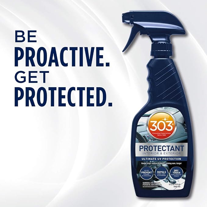 303 Products Automotive Protectant Spray Helps Prevent Fading & Cracking Repels Dust Lint & Staining, Best UV Protection & Restores Lost Color, Exterior & Interior Car Cleaning Supplies 16oz 6 Pack