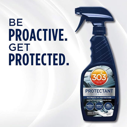 303 Products Automotive Protectant Spray Helps Prevent Fading & Cracking Repels Dust Lint & Staining, Best UV Protection & Restores Lost Color, Exterior & Interior Car Cleaning Supplies 16oz 6 Pack
