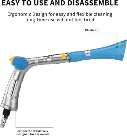 Cleaning Gun High Pressure Tornado Car Cleaning Gun with 2 Set Nozzle Car Washing Equipment Tool Car Detailing Kit Interior Cleaner for Car Quickly Blasts Dirt and Dust