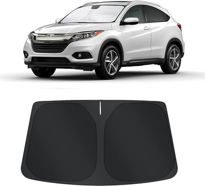 TINGLU Sun Shade for Honda HRV HR-V 2016-2022 Accessories Windshield Sun Shade Window Shade UV Rays Protection Sun Visor Cover with Steering Wheel Sunshade Storage Bag