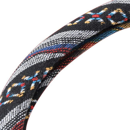 BDK Blue Woven Saddle Blanket Steering Wheel Cover for Cars SUV Van Truck Auto - Driver Grip 15 inch
