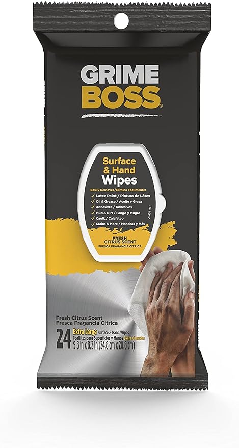 Grime Boss Car Cleaning Auto Kit | Features Heavy Duty Hand & Surface Wipes, Microfiber Cloths, and Glass & Mirror Wipes