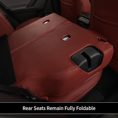 EKR Rav4 Seat Covers Custom Fit for Toyota Rav4 (Hybrid) LE/XLE Premium 2026, Leather Car Seat Cover Full Set for SUV,Faux Leather(Burgundy)