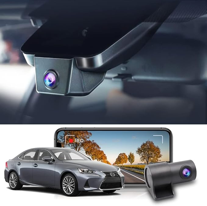 Fitcamx Front 4K+Rear 1080P Dash Cam Suitable for Lexus is 2017-2025 IS350 is 300 AWD F Sport IS200t, OEM Look, 2 Channel HD Video, Loop Recording, WiFi & APP, G-Sensor, Easy to Set, 128GB SD Card