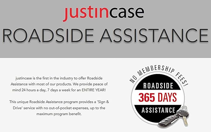 Justin Case Commuter Portable Roadside Emergency Car Kit with Heavy-Duty Jumper Cables & 365-Day Roadside Assistance