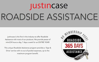 Justin Case Commuter Portable Roadside Emergency Car Kit with Heavy-Duty Jumper Cables & 365-Day Roadside Assistance
