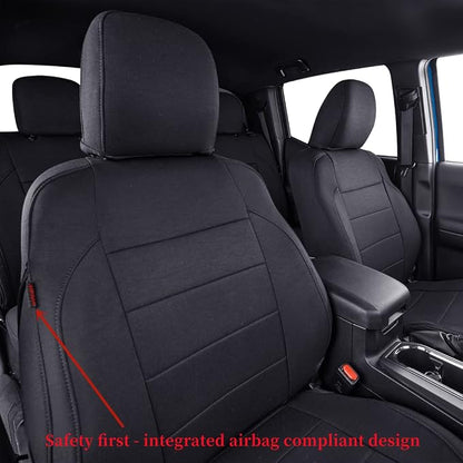 coverdream Custom Fit Front Seat Covers for Toyota Tacoma 2016 2017 2018 2019 2020 2021 2022 2023 All Models (Black,Front Row Only)