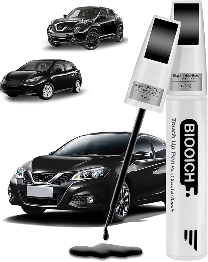 Touch Up Paint Pen Exact Color Match Car Chip and Scratch Repair (for Nissan, Black Obsidian/Super Black(KH3))