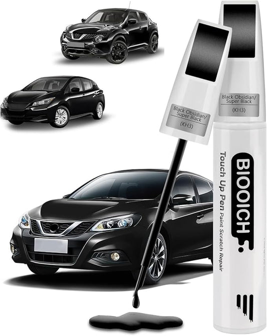 Touch Up Paint Pen Exact Color Match Car Chip and Scratch Repair (for Nissan, Black Obsidian/Super Black(KH3))