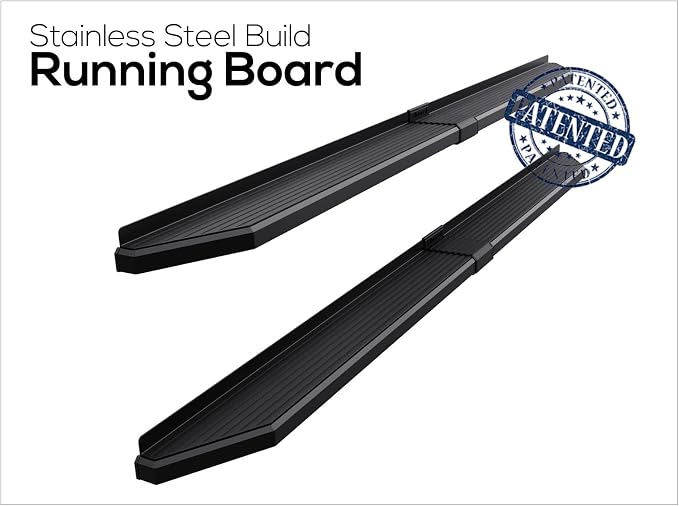 APS Wheel-to-Wheel Stainless Steel Flat Style Running Boards Compatible with Ram 1500 2009-2018 Crew Cab 6.5ft Bed & Ram 2500 3500 2010-2026 | 6" Side Steps Nerf Bars | Triple-Layer Powder Coat