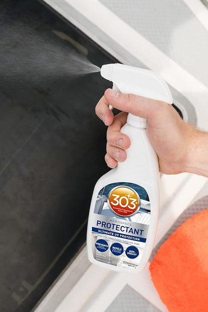 Provides UV protection for marine vinyl and surfaces while helping prevent fading, cracking, and staining.
