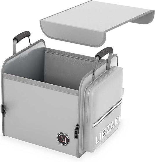 LIBZAKI Car Trunk Storage Organizer, Collapsible Trunk Storage Box for Car Truck SUV-Gray