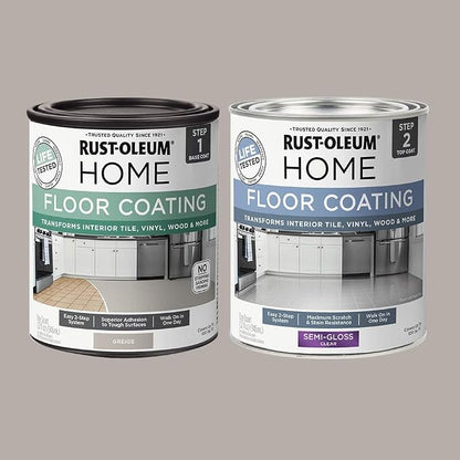 Rust-Oleum 367602 Home Interior Floor Coating Kit, Semi-Gloss Greige