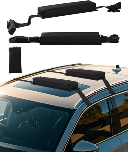 VEVOR Soft Roof Rack Pads, 15.5-Inch Universal Car Roof Rack Pads, 176LBS Loading Capacity Luggage Kayak Carrier with Portable Storage Bag for SUP Canoe Snowboard Paddle Board Surfboard