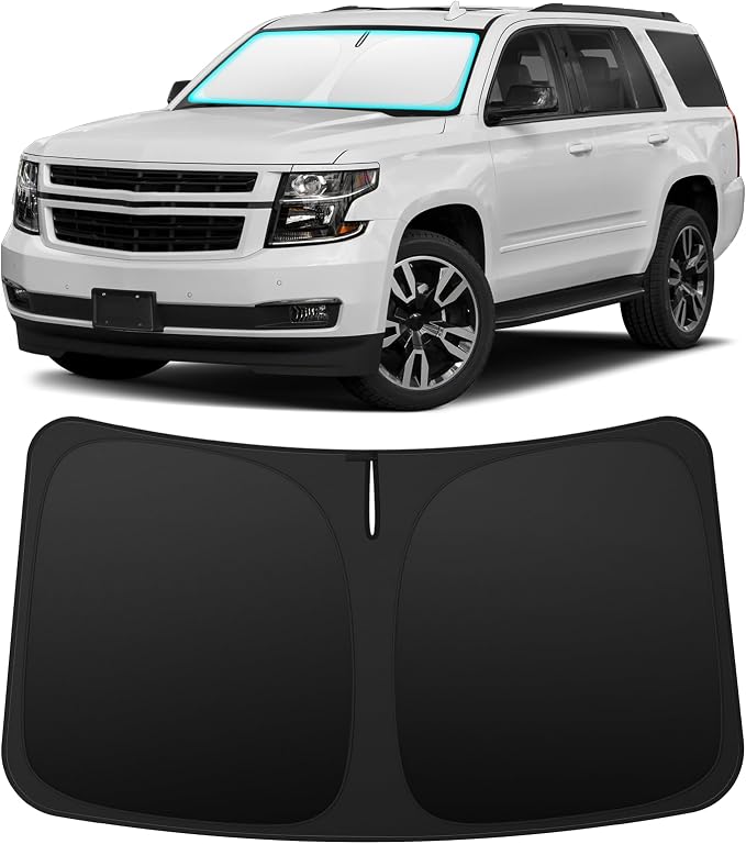 INSAUTO Custom Fit Windshield Sun Shade Accessories for Chevrolet/Chevy Tahoe 2015-2020, Foldable Front Window Sunshade, UV & Heat Reflector, Keeps Interior Cool, Includes Storage Bag