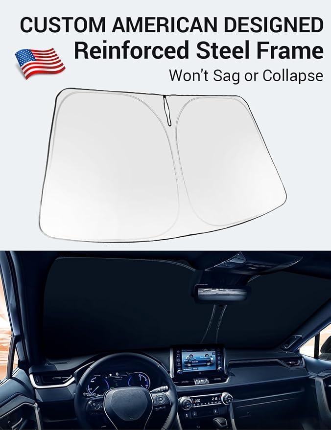 Proadsy Windshield Sun Shade Custom Fit Ford Bronco Sport 2021-2026 Foldable Front Sunshade Protector Sun Visor Blocks UV Rays Keep Car Cooler Accessories