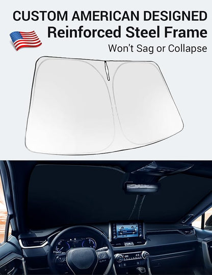 Proadsy Windshield Sun Shade Custom Fit Ford Bronco Sport 2021-2026 Foldable Front Sunshade Protector Sun Visor Blocks UV Rays Keep Car Cooler Accessories
