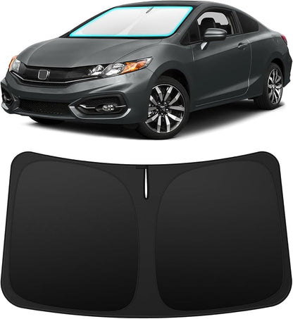 INSAUTO Custom Fit Windshield Sun Shade Accessories for Honda Civic 2012-2015, Foldable Front Window Sunshade, UV & Heat Reflector, Keeps Interior Cool, Includes Storage Bag