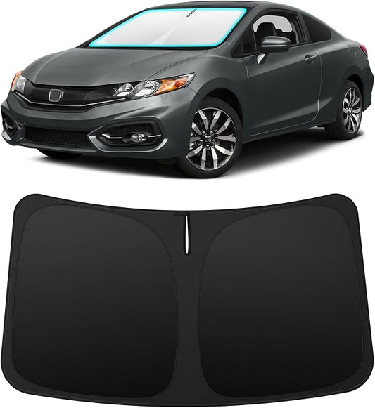 INSAUTO Custom Fit Windshield Sun Shade Accessories for Honda Civic 2012-2015, Foldable Front Window Sunshade, UV & Heat Reflector, Keeps Interior Cool, Includes Storage Bag