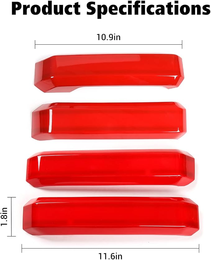 Voodonala Inner Door Handle Covers Trim for Ford F150 2015 2016 2017 2018 2019 2020(Red,4Pcs/Set)