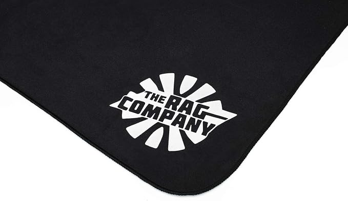 The Rag Company - "Fender Defender - Premium Microfiber Suede Cloth, Autobody & Paint Damage Protection, 250gsm, 24in x 36in, Black (2 Pack)