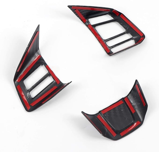 HIGH FLYING Carbon Grain Car Interior Accessories Steering Decoration Trim ABS 3pcs for Subaru WRX STI 2016 2017 2018 (NOT Fit Turbo CVT)