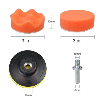26 Pcs Car Foam Polishing Buffing Kit, 3 Inch Polishing Pad, Buffing Pads, Polishing Pad Kit, 3 Inch Buffing Pads