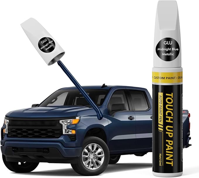 (Midnight Blue Metallic (GLU) Car Touch Up Paint for GMC, Car Paint Scratch Repair Kit, Quick & Easy Solution, 2 in 1 Scratch Remover Pen with Color-Matched
