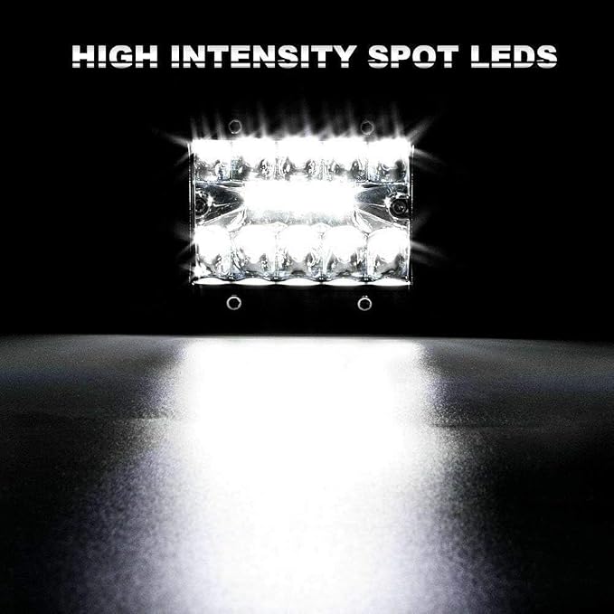 4 Inch LED Light Pods 60W 12000LM Combo White Led Light Bars Spot Flood Beam Off Road Driving Fog Lights Waterproof for Offroad Boat Car Tractor Truck SUV ATV Grain Drill, Mower, Snowplow
