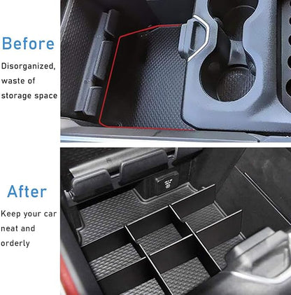 Yumzeco Center Console Organizer Insert Divider for Dodge Ram 1500/2500/3500(2019-2026),Ram Lower Center Console Divider (Front/Rear Lower Insert) (NOT for Classic,Longhorn,Limited TRX Models)