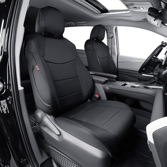 EKR Sienna Seat Covers for 2021-2026 Toyota Sienna Limited,Platinum,2nd Row Captain Chairs with Legrest 7 Seats,Automotive Seat Covers,Car Seat Cover Full Set,Neoprene (Black)