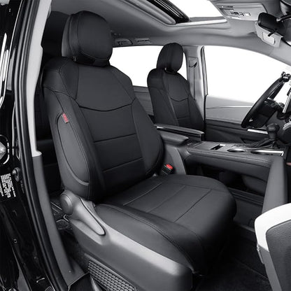 EKR Sienna Seat Covers for 2021-2026 Toyota Sienna XLE,XSE,Limited,Platinum,7 Seats,2nd Row Captain Chairs W/NO Legrest,Waterproof Seat Covers Full Set for Cars-Neoprene(Black)