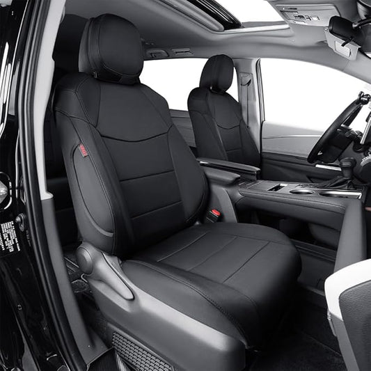 EKR Sienna Seat Covers for 2021-2026 Toyota Sienna XLE,XSE,Limited,Platinum,7 Seats,2nd Row Captain Chairs W/NO Legrest,Waterproof Seat Covers Full Set for Cars-Neoprene(Black)