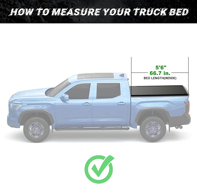 Low Profile Flip Up Truck Bed Tonneau Cover for 2007-2021 Toyota Tundra 5' 6" Bed (66.7")