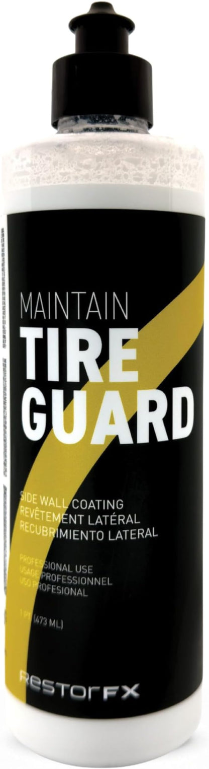 Maintain Tire Guard Side Wall Coating - Long Lasting Water-Based Acrylic Tire Shine Protectant for High-Gloss Finish, Durable Car Wheel Care Gel Repels Dirt and Water, No Sling - 16oz