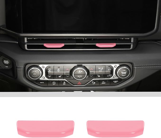 JWWY for Jeep JL Vent Air Outlet Adjustment Cover Trim Compatible with 2024-2025 Jeep Wrangler JL JLU Jeep Gladiator JT Interior Accessories 2pcs Pink