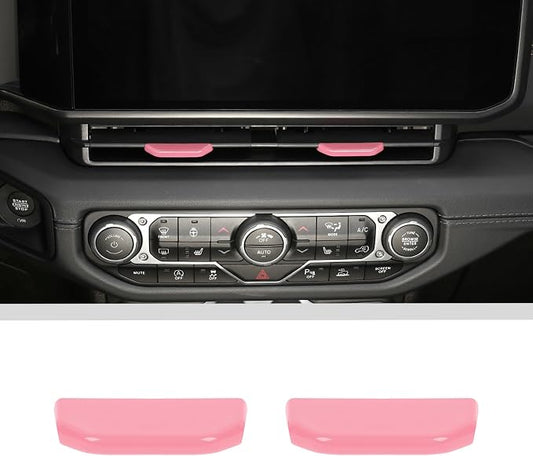 JWWY for Jeep JL Vent Air Outlet Adjustment Cover Trim Compatible with 2024-2025 Jeep Wrangler JL JLU Jeep Gladiator JT Interior Accessories 2pcs Pink