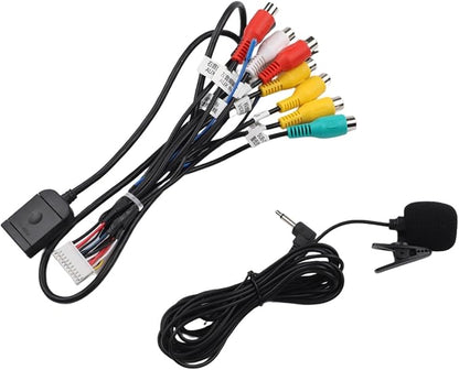 Car SIM Card Slot Adapter with 20 Pin Connector and Microphone for Radio Multimedia GPS 4G Navigation, External Audio Interface Cable for Android Car, 12V Vehicle Electronics