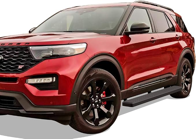 APS Running Boards (Nerf Bars Side Steps Step Bars) Compatible with Ford Explorer 2020-2026 Sport Utility 4-Door (Stainless Steel Black Powder Coated 6 inches)