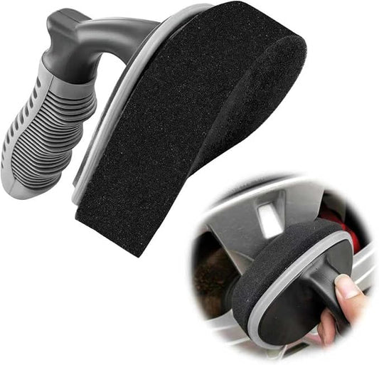 Car Tire Shine Applicator, High-Density Vehicle Wheel Polishing Brush with Anti-Slip Handle, Universal Tyre Detailing Tool Sponge Pad Dressing Applicator for Most Vehicles