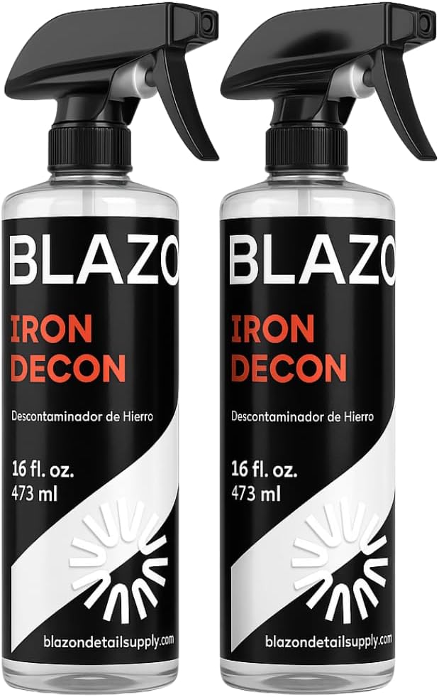 BLAZON Iron Decon - Heavy Duty Iron Remover & Wheel Cleaner, 2X Concentration for Rapid Removal of Iron Buildup, Brake Dust, and Rust Spots, Low Odor Formula - Citrus Scent - 16 Oz