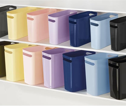 mDesign Plastic Slim Large 2.5 Gallon Trash Can Wastebasket, Classic Garbage Container Recycle Bin for Bathroom, Bedroom, Kitchen, Office, Outdoor Waste, Recycling - Aura Collection - Light Pink/Blush