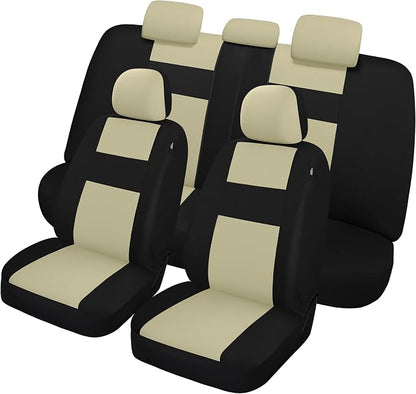 VarCozy Seat Covers for Car Front Pair, Breathable Cloth Front Car Seat Covers, Universal Cloth Seat Covers for SUV Sedan Van, Automotive Interior Covers, Airbag Compatible
