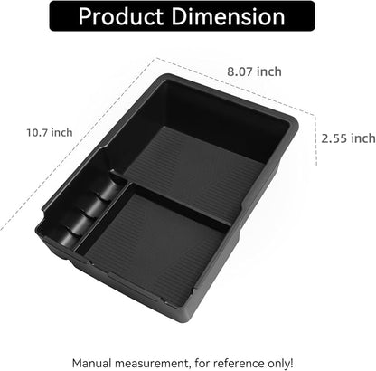 smabee Center Console Organizer Compatible with Kia Sorento 2021-2025 2026 Armrest Storage Box ABS Storage Tray Interior Car Accessories Black