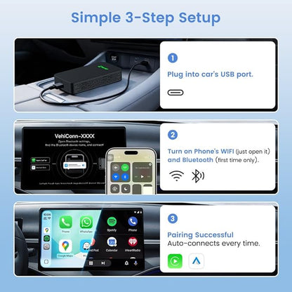 Carlinkit 5.0 Wireless CarPlay & Android Auto Adapter 2air, Plug & Play, No Lag, Stable Connection, Online Update, for Cars with OEM Wired CarPlay & Android Auto (2016-2026)