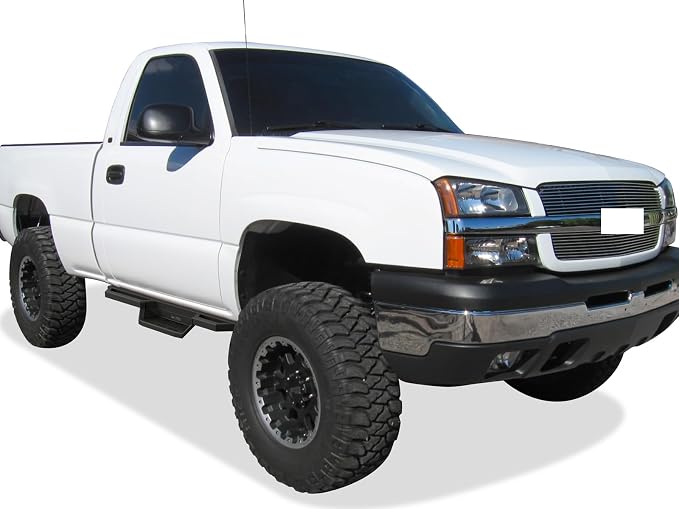 APS Stainless Steel Pocket Steps Running Boards Side Bars Compatible with Chevy Silverado GMC Sierra 1500 2500 1999-2006 Regular Cab & 2500 HD 3500 01-06 & Classic 07